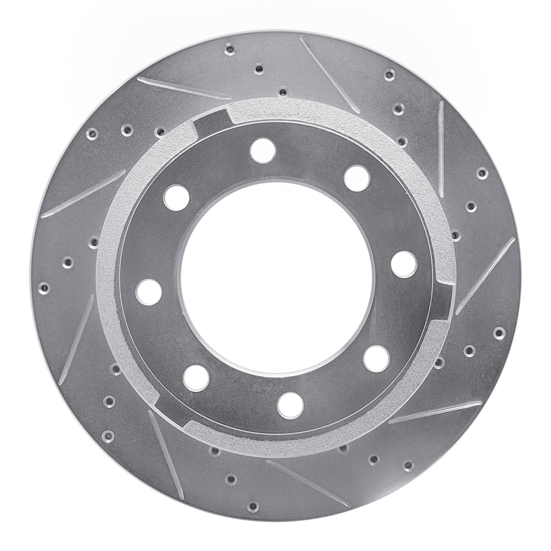 Ford F-350 Super Duty Brake Rotor (1) - Rear Right - R1 Concepts - Drilled & Slotted - Silver - `11-`22